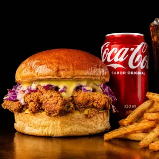 Fried Chicken Burger + Seasoned Fries + Cola