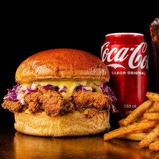 Fried Chicken Burger + Seasoned Fries + Cola
