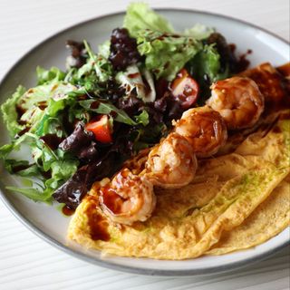 Omlet sa škampima i terijaki sosom