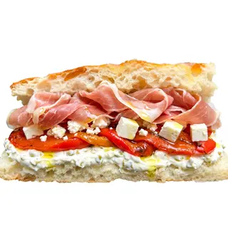 Prosciutto Feta Focaccia Sendvič