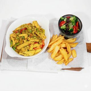 Chicken with curry sauce