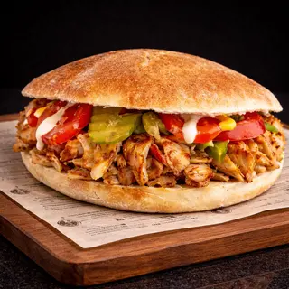 Chicken Döner Kebab Between Bread