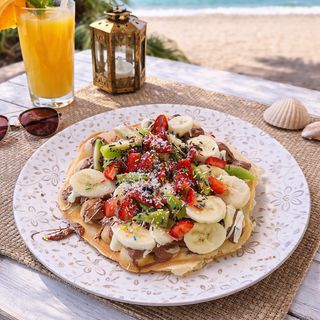 Mixed fruit waffle