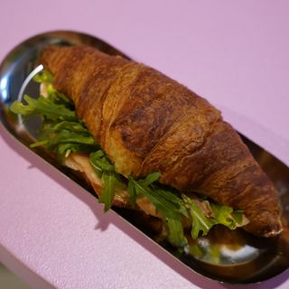 Croissant with salmon