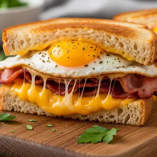 Threemix Toast (Bacon, cheese and EGG)