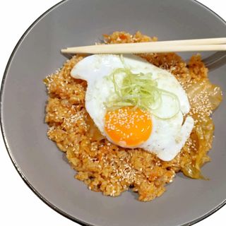 KIMCHI FRIED RICE WITH FRIED EGG