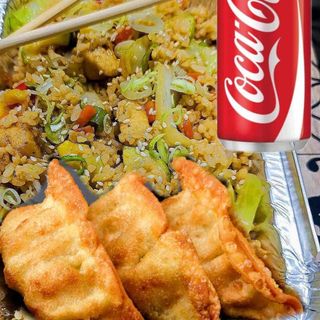FRIED RICE WITH 3 GYOZA AND 1 COLA