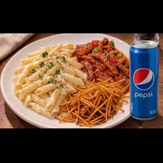 Spicy and Creamy Chicken & Creamy Pasta + 0,33 lt Pepsi