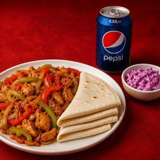 Chicken Fajita + 0,33 pepsi