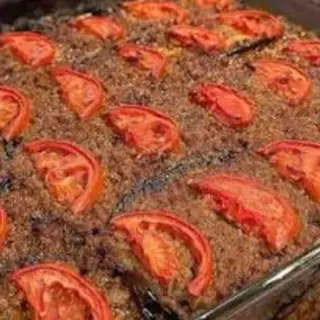Patlıcan Musakka + pilav + cacık