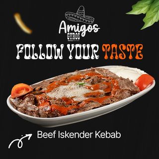 Beef iskender kebab