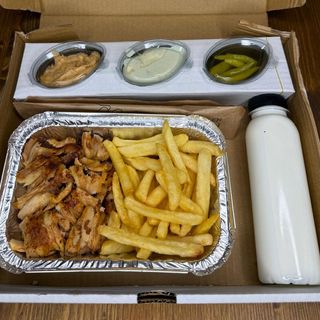 Beef Chicken Mix Menu Chips and (Yogurt) Ayran