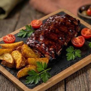 Rebarca BBQ sa pekarskim krompirom