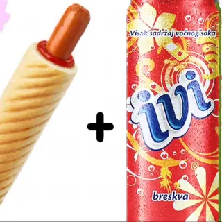 Francuski hot dog + Ivi breskva 0.33