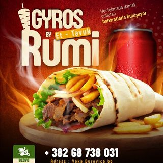 Et döner dürüm (Doner u tortilji od govedine) (Beef doner wrap) + cola