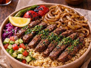 Bowl with marinated Beef