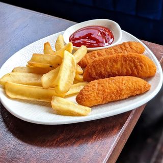 Chicken strips with French fries