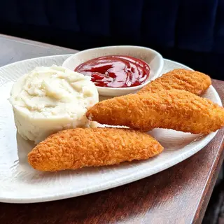 Chicken strips with mashed potatoes