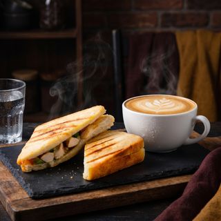 Morning Duo – Chicken Sandwich & Large Cappuccino