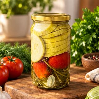 Marinirane tikvice sa čeri paradajzom(700 ml)