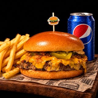SPICY BURGER KOMBO - Grill and Chill Spicy burger sa pomfritom + Sok