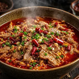 Ljuta kuvana teletina i kupus，水煮牛肉