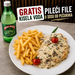 Piletina u sosu od pečuraka + gratis Knjaz Miloš