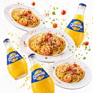 Sea combo • 3 x pasta gambori + 3 x Orangina