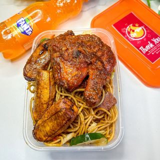 Spaghetti With Turkey, Plantain & Soda