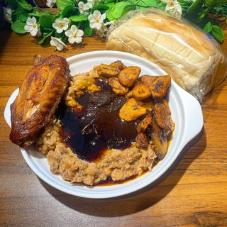 Agoyin Beans With Bread ,Turkey & Plantain