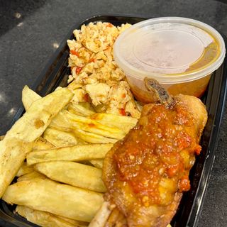 Sweet potato,eggs ,turkey,sauce