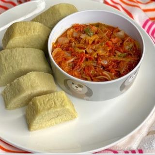 BOILED YAM X PEPPER SAUCE X BEAF