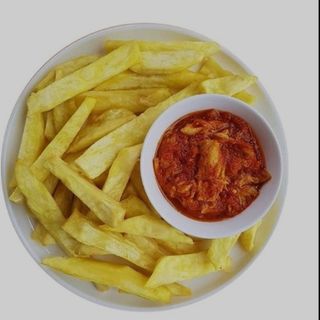 FRIED YAM X PEPPER SAUCE X BEAF