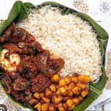 WHITE RICE X SAUCE X BEAF X  EGG X PLANTAIN