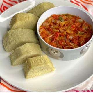 BOILED YAM X PEPPER SAUCE X BEAF 