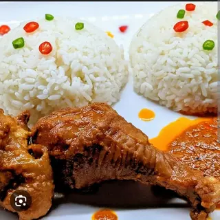 WHITE RICE X CHICKEN LAP X PLANTAIN