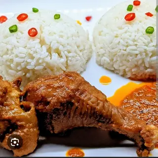 WHITE RICE X CHICKEN X PLANTAIN