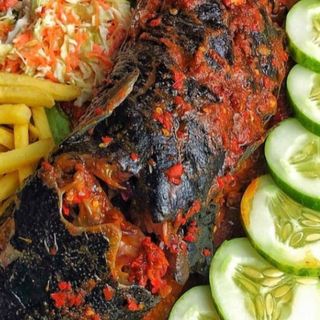 Grilled Catfish With Irish & Salad