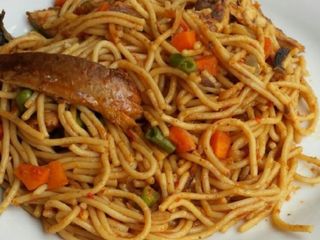 Fish Jollof Spaghetti