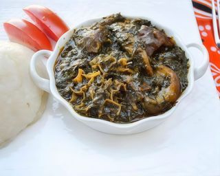 Afang soup+ Swallow+ protein