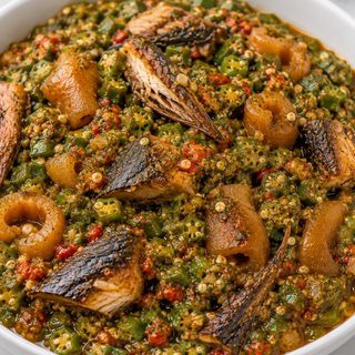 OKRO WITH KPOMO AND SMOKED FISH