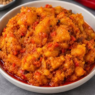 Rich Yam Porridge With Pepper Sauce