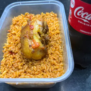Jollof and Chicken + Drink Combo (20% Off)