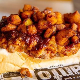 Bread & Beans + plantain cubes