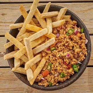 Fried Yam & Egg sauce