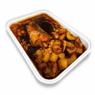 Ewa Agoyin + Fried Fish + Plantain