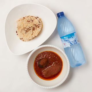 Rice & Beans + 1 Beef + 1 Assorted + Water