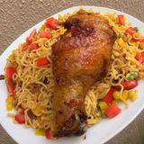 Indomie and chicken/turkey