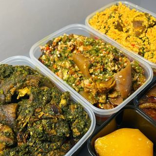 Fried Cote Fish + Soup + Swallow