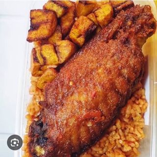 JOLLOF RICE + PEPPERED TURKEY  + PLANTAIN 